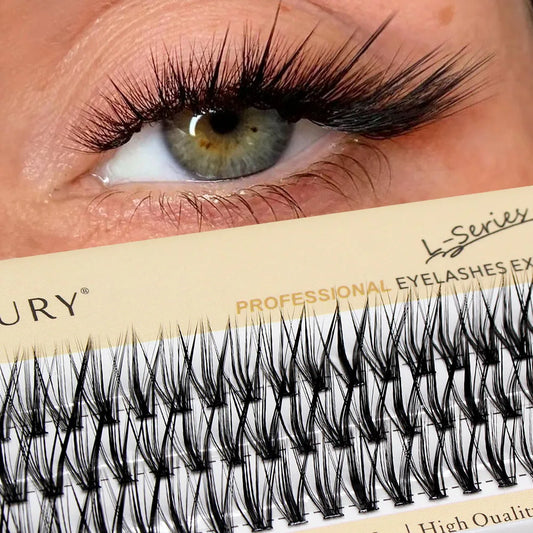 60pcs 30D Cluster Eyelash Extensions – C/D/L Curl Foxy Eyes Cat Look Natural Individual Lashes (8–16mm)