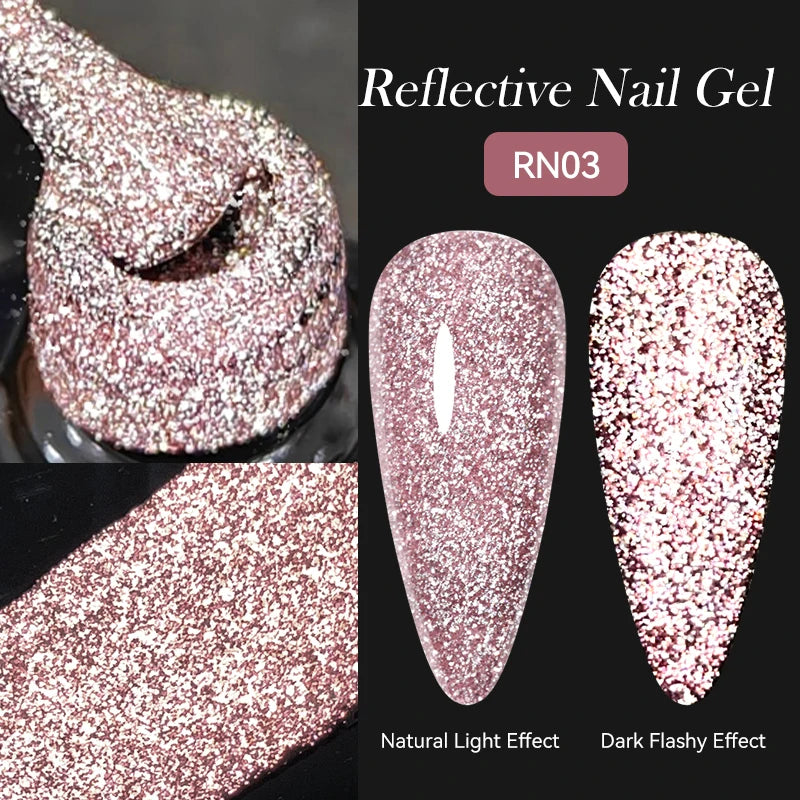 7ml Dynamic Reflective Cat Eye Magnetic Gel – Glitter Soak-Off Nail Polish with 3D Magnet Effect
