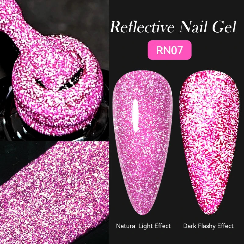 7ml Dynamic Reflective Cat Eye Magnetic Gel – Glitter Soak-Off Nail Polish with 3D Magnet Effect
