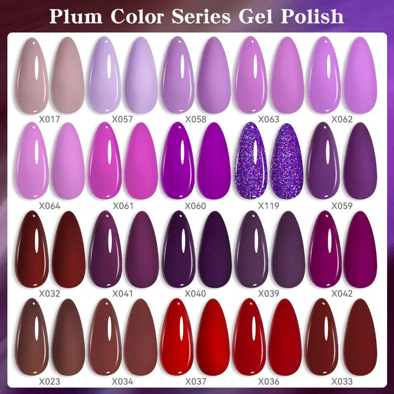 7ml Purple Red Glitter Gel Nail Polish – Soak Off UV Semi-Permanent Varnish for DIY Winter Nail Art