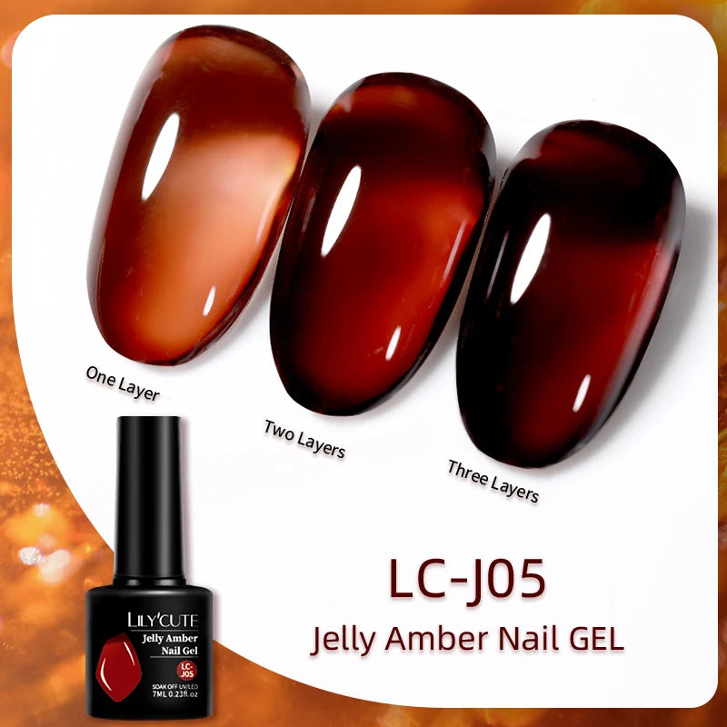 7ml Brown, Red & Purple Nail Gel Polish – Coffee Color Series Semi-Permanent Soak-Off UV Gel for Nail Art