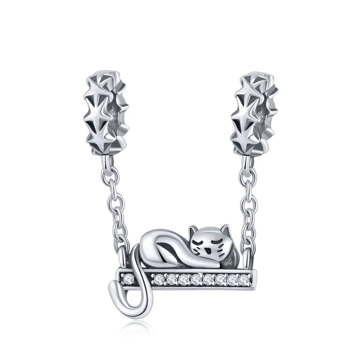 925 Sterling Silver Family Heart Cross Charm – Clear 5A Crystal Bead for Bracelets & Necklaces