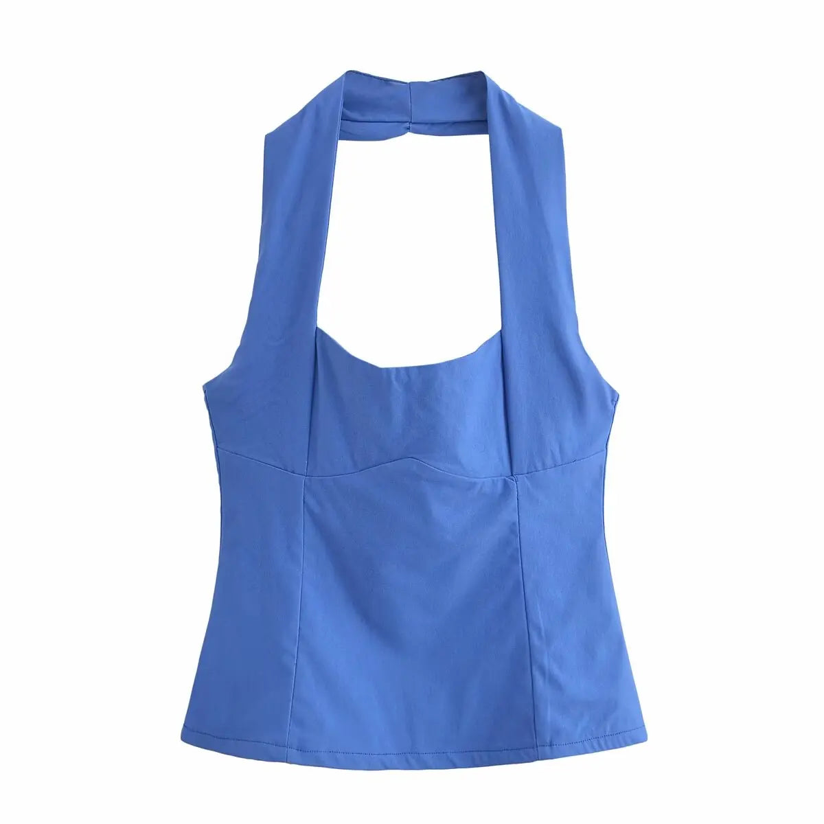 Women's Sexy Pleated Halter Neck Sleeveless Top – Ruched Elastic Camisole for Autumn Winter