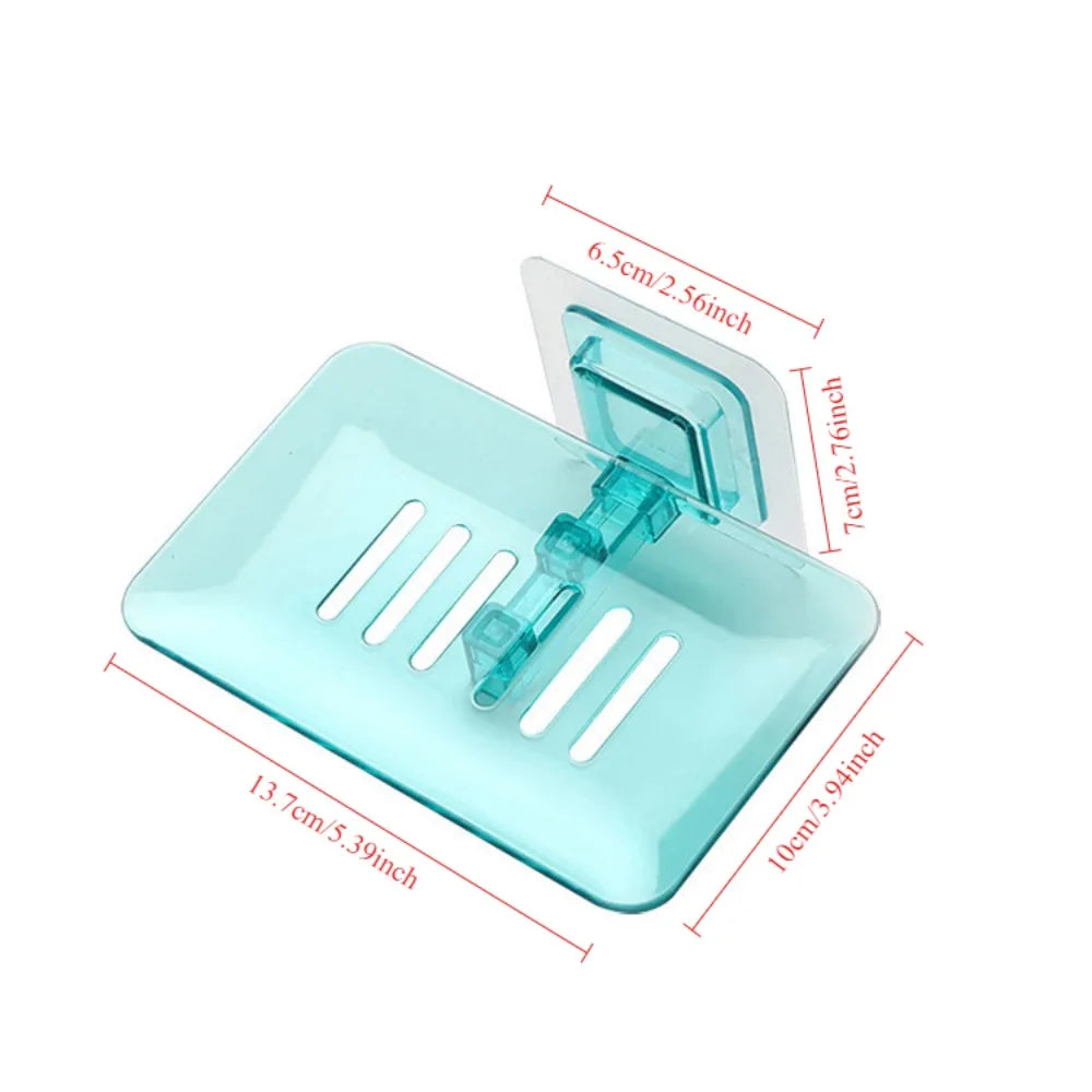 Wall-Mounted Double-Layer Soap Rack – No Drilling, Self-Adhesive Bathroom Sponge Holder & Soap Dishhome