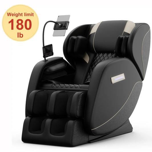 Zero Gravity Full Body Massage Chair with Heat, Foot Rollers & Touchscreen – Airbag Compression, 180 lbs Capacity