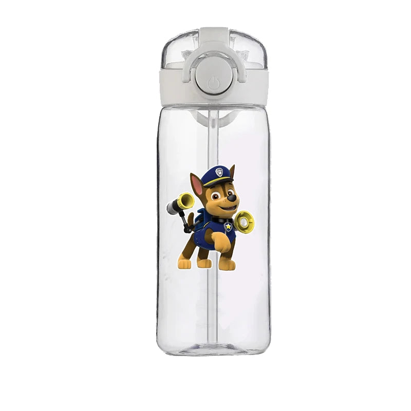 400ml PAW Patrol Chase Water Bottle – Leak-Proof Cartoon Plastic Cup with Straw for Kids, School, and Outdoor Sports Use