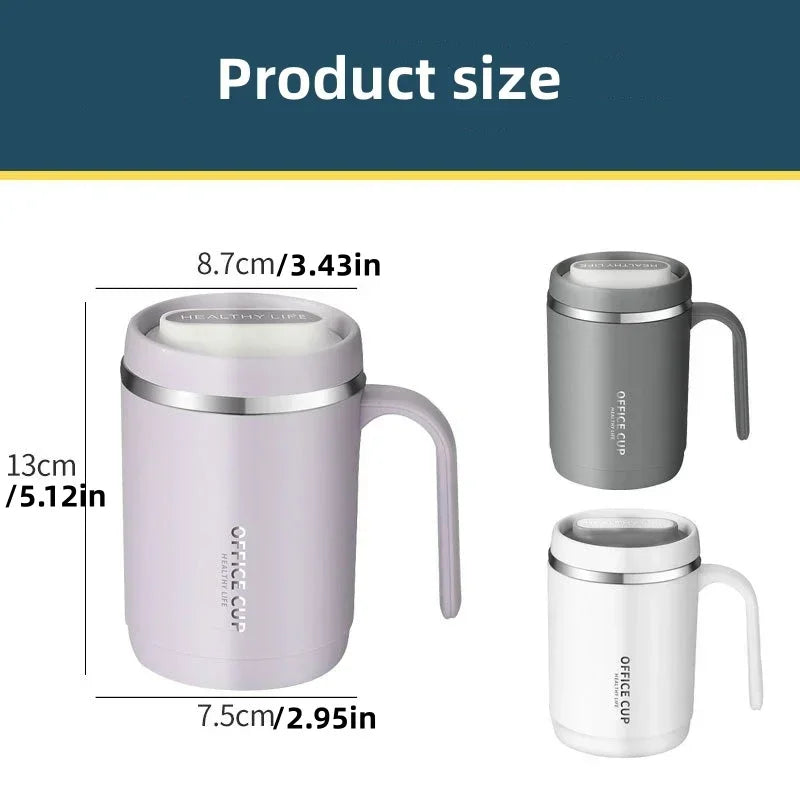 500ml Insulated Coffee Mug with Lid – Portable Large-Capacity Travel Cup with PP or 304 Stainless Steel Liner