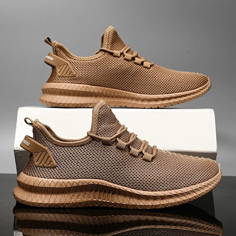 Unisex Breathable Running Sneakers – Non-Slip Knit Mesh Lace-Up Trainers for Outdoor Jogging, Hiking, and Training, Lightweight EVA Cushion Shoes