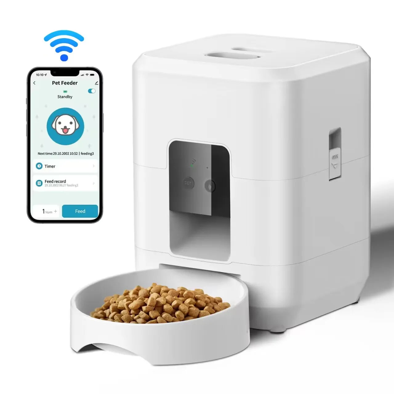 Smart Automatic Pet Feeder with LCD Display – Timed Cat & Dog Food Dispenser, 2L Capacity