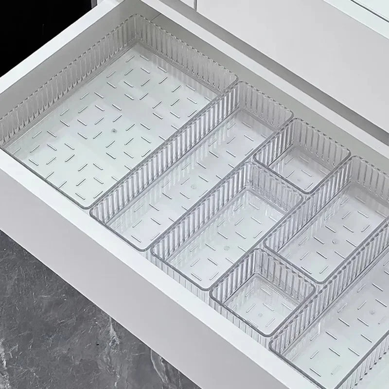 Clear Acrylic Desk Drawer Organizer – Multi-Purpose Storage Bins for Makeup, Bathroom, Office, and Kitchen Accessories