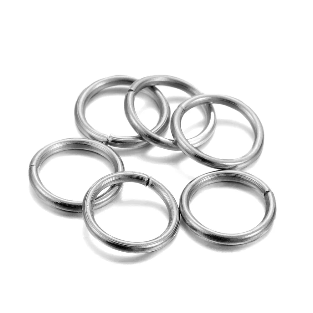 30–200pcs Stainless Steel Split Jump Rings – 3–25mm Open Loop Connectors for DIY Jewelry Making Accessories