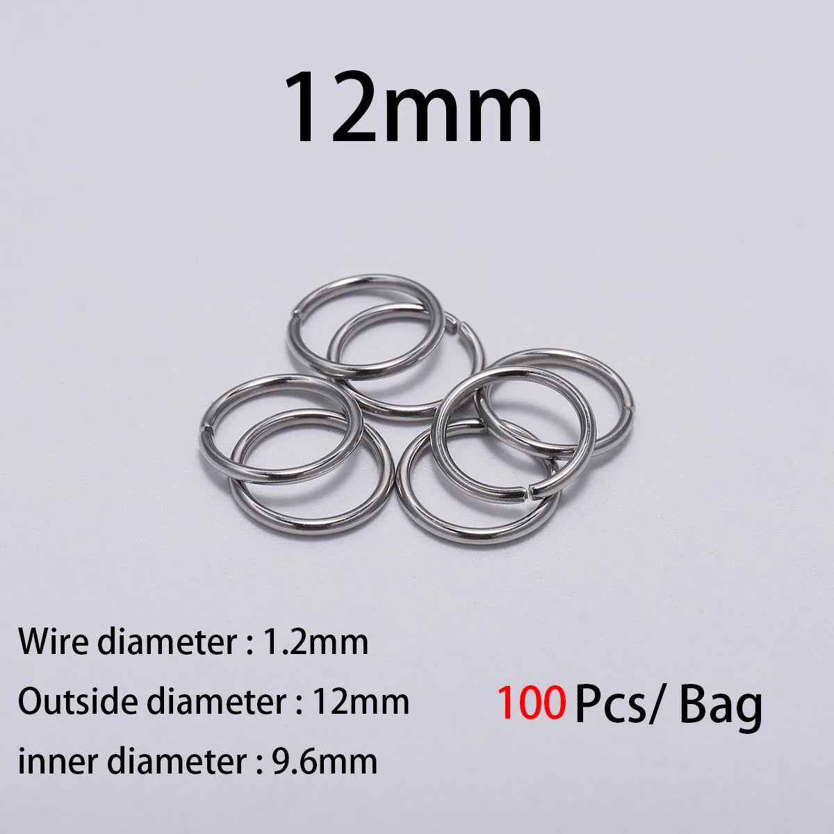 30–200pcs Stainless Steel Split Jump Rings – 3–25mm Open Loop Connectors for DIY Jewelry Making Accessories