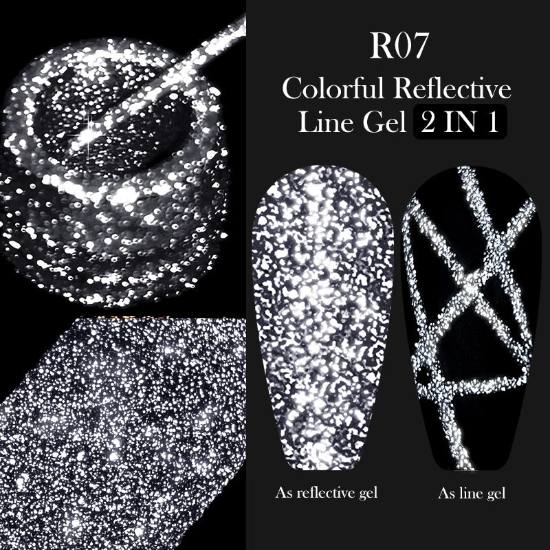 5ml Metallic Gold & Silver Liner Gel – Super Bright Mirror Nail Art Drawing Gel for French Tips & Design