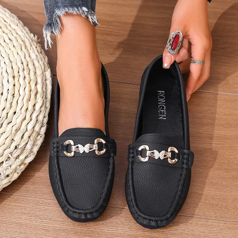 Soft Sole Slip-On Mary Jane Flats – Round Toe Casual Loafers for Women, Spring/Autumn