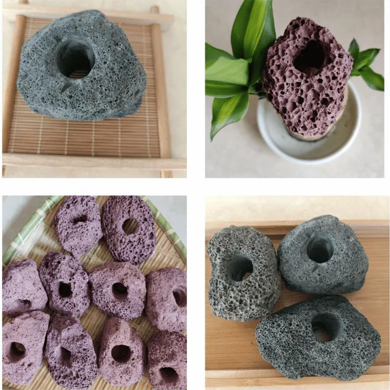 Volcanic Ceramic Aquarium Planting Cup – Fish Tank Decoration for Fixing Aquatic Plants and Filter Support (Black, 7–8cm)