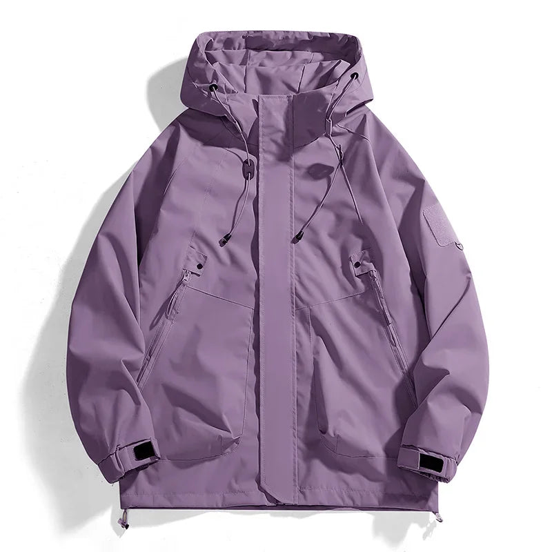 Unisex Waterproof Outdoor Windbreaker Jacket – Lightweight Hooded Coat for Hiking, Camping, Fishing & Daily Wear (Spring & Autumn)