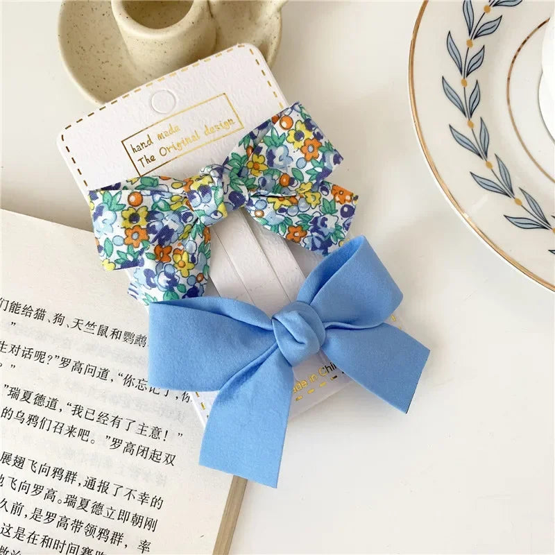 2Pcs Satin/Mesh Bow Hairpins for Dogs – Cute Fabric Hair Clips for Teddy, Poodle, and Small Pet Grooming Accessories
