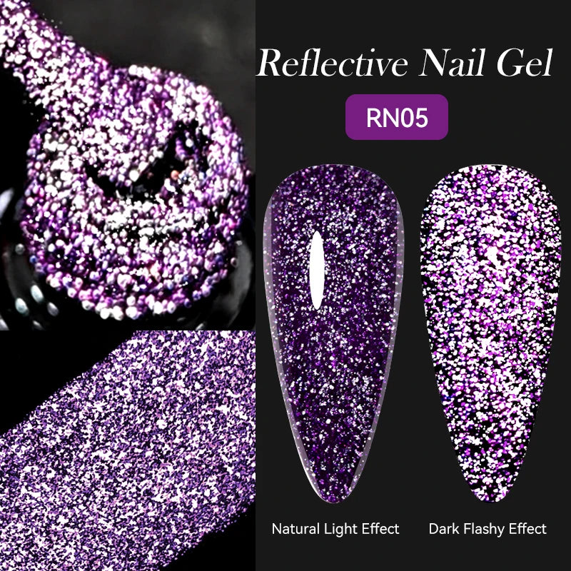7ml Dynamic Reflective Cat Eye Magnetic Gel – Glitter Soak-Off Nail Polish with 3D Magnet Effect