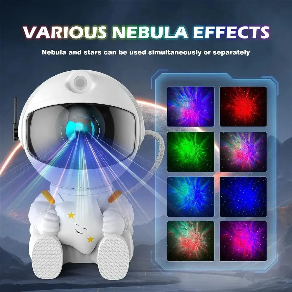 Astronaut Galaxy Star Projector Light – LED Space Nebula Ceiling Lamp with USB Power, Water Ripple Effect for Bedroom & Kids Decor