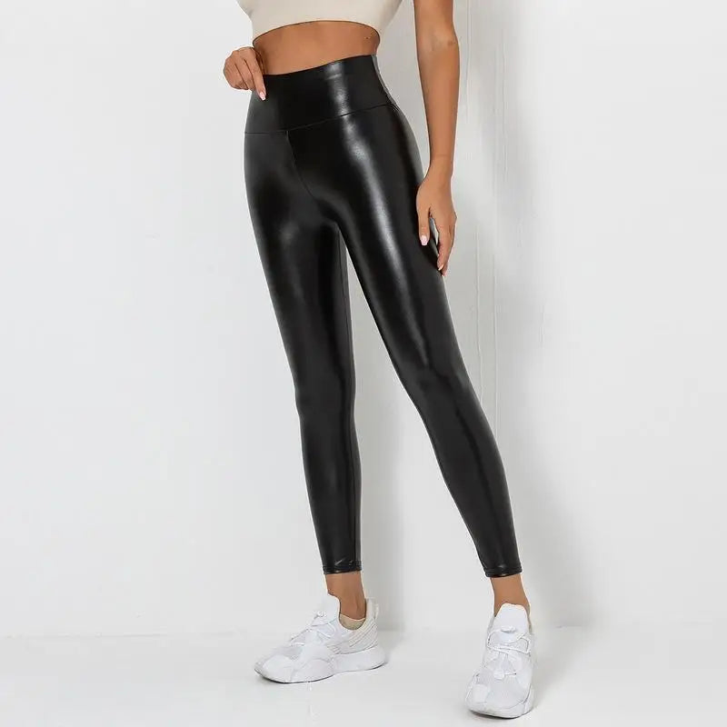 Women’s High Waist Scrunch Butt Faux Leather Leggings – Sexy Push-Up Slim Fit Pants for High Street Style in 6 Colors