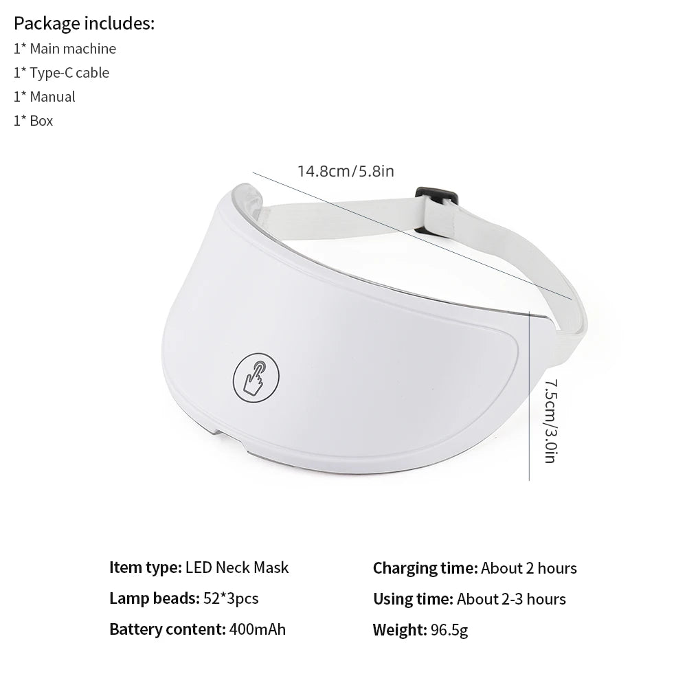 7-Color LED Facial and Neck Light Therapy Mask – Red Light Anti-Aging Device for Skin Tightening, Lifting, Rejuvenation, and Whitening