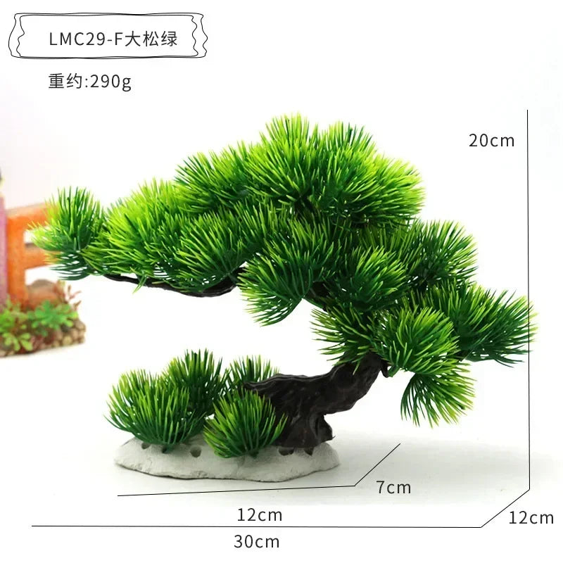 Simulation Aquarium Plant Decoration – Plastic Water Plants, Flowers, Trees, and Rock Accessories for Fish Tank Landscaping