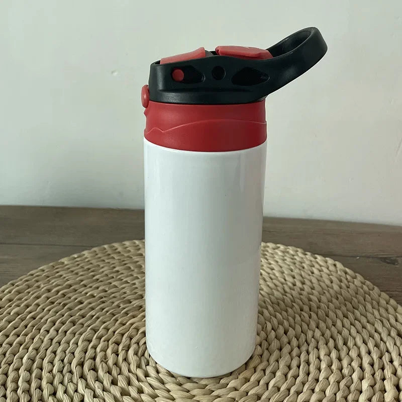 12oz Stainless Steel Kids Sippy Cup – Double Wall Insulated Tumbler with Straw and Flip-Top Lid