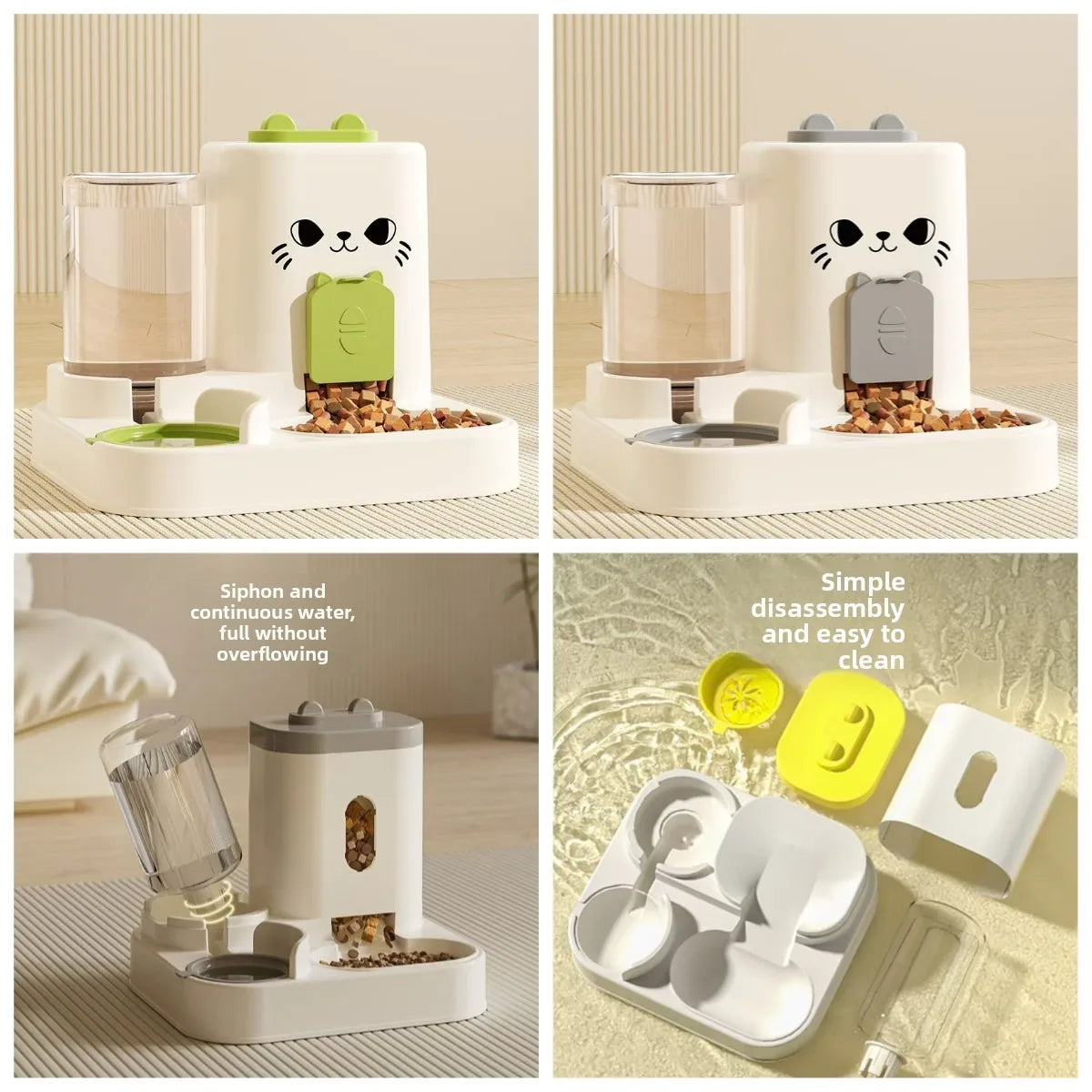 Automatic Pet Feeder with Water Fountain – Large Capacity Raised Food Bowl for Cats and Dogs