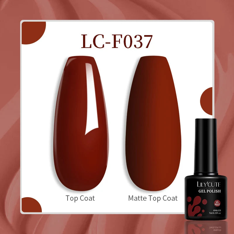7ml Brown Earth Tone Gel Nail Polish – Coffee Color Series UV Soak-Off Varnish for Autumn & Winter