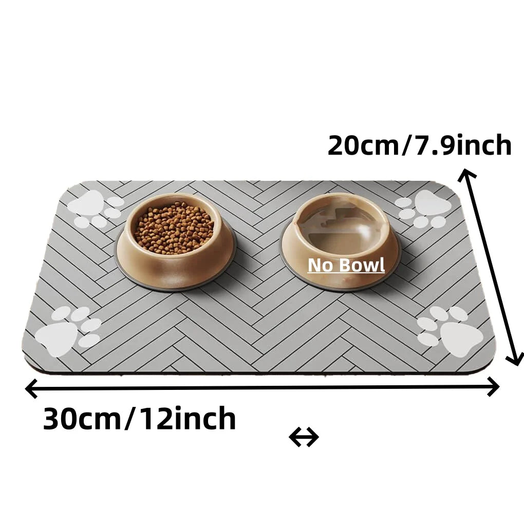 Absorbent Pet Feeding Mat – Quick-Dry Placemat with Waterproof Non-Slip Backing for Dog and Cat Food Bowls