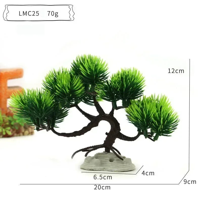 Simulation Aquarium Plant Decoration – Plastic Water Plants, Flowers, Trees, and Rock Accessories for Fish Tank Landscaping
