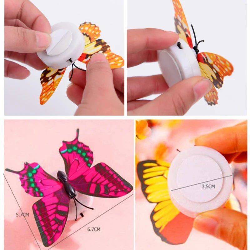 Colorful DIY LED Butterfly Night Lights – Stickable 3D Glowing Wall Decor for Bedroom, Parties & Holiday Decoration (5pcs)