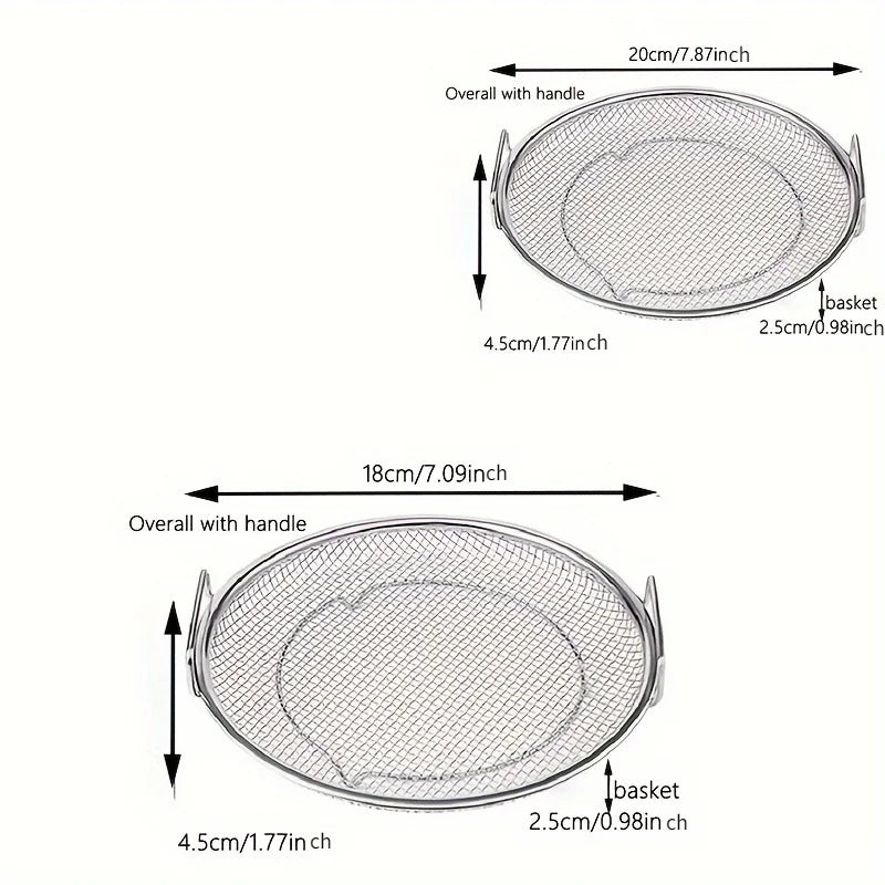 Stainless Steel Oil Filter Tray – Reusable Round Mesh Strainer Basket for Frying, Grilling, BBQ, and Kitchen Use