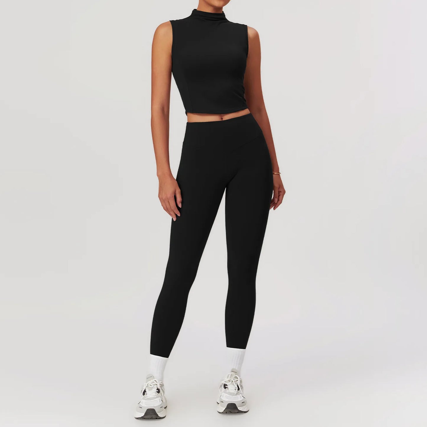 2PCS Women's Yoga Skirt Workout Set – Crop Top & High-Waist Leggings Fitness Sportswear for Gym & Active Training