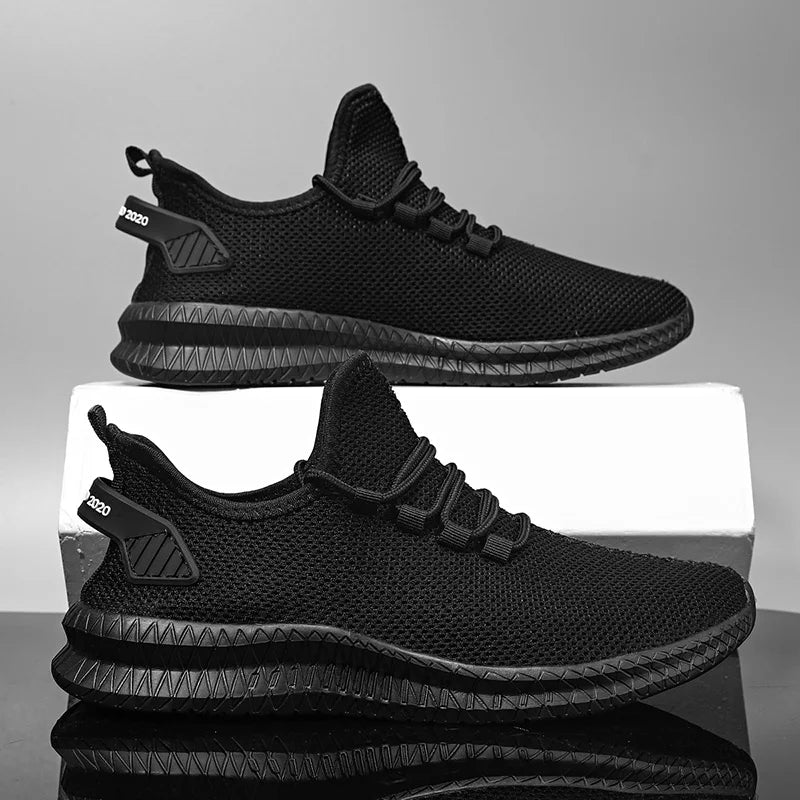 Unisex Breathable Running Sneakers – Non-Slip Knit Mesh Lace-Up Trainers for Outdoor Jogging, Hiking, and Training, Lightweight EVA Cushion Shoes