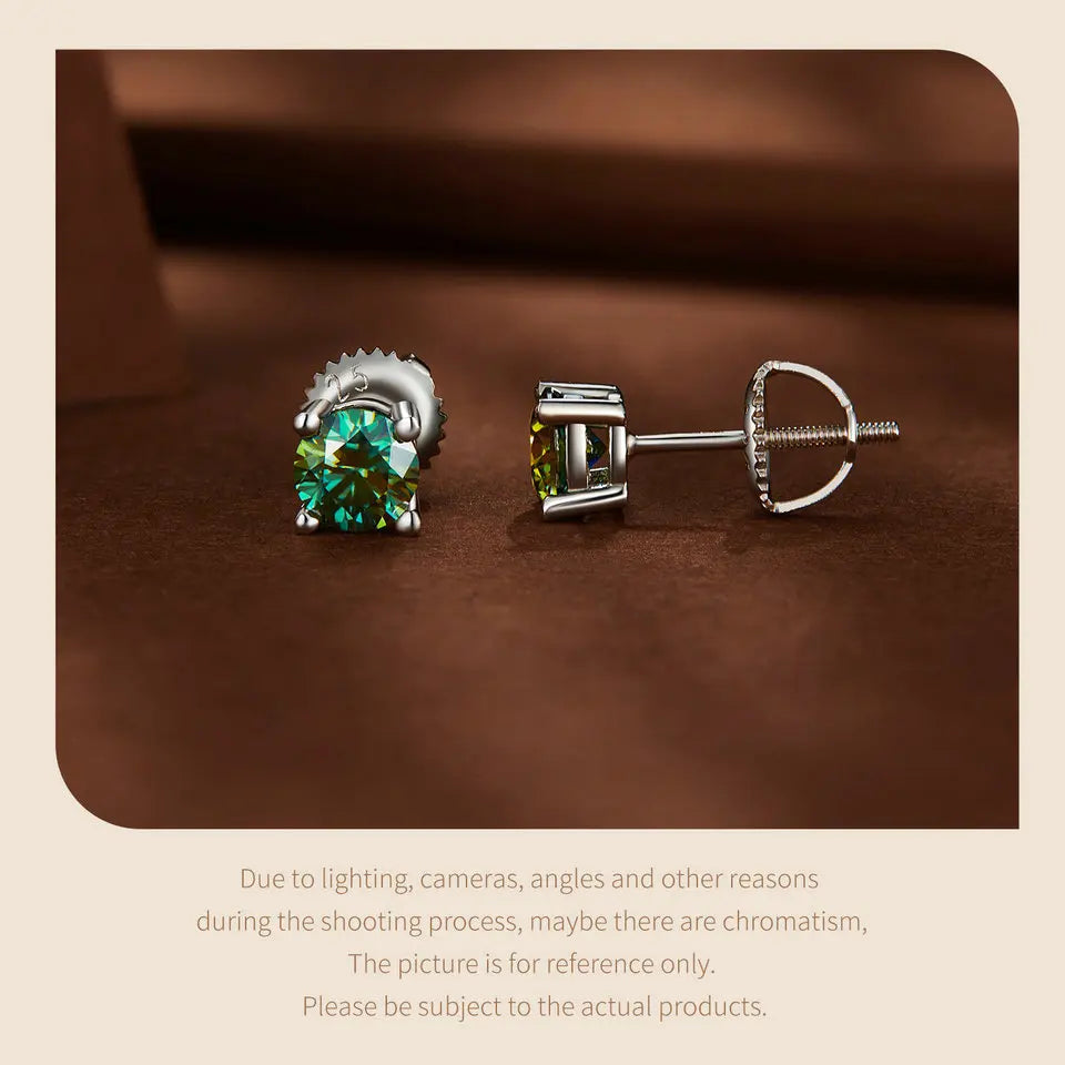 2 Carat Moissanite Heart Prong Stud Earrings – D Color VVS1 Stones on 925 Sterling Silver for Women