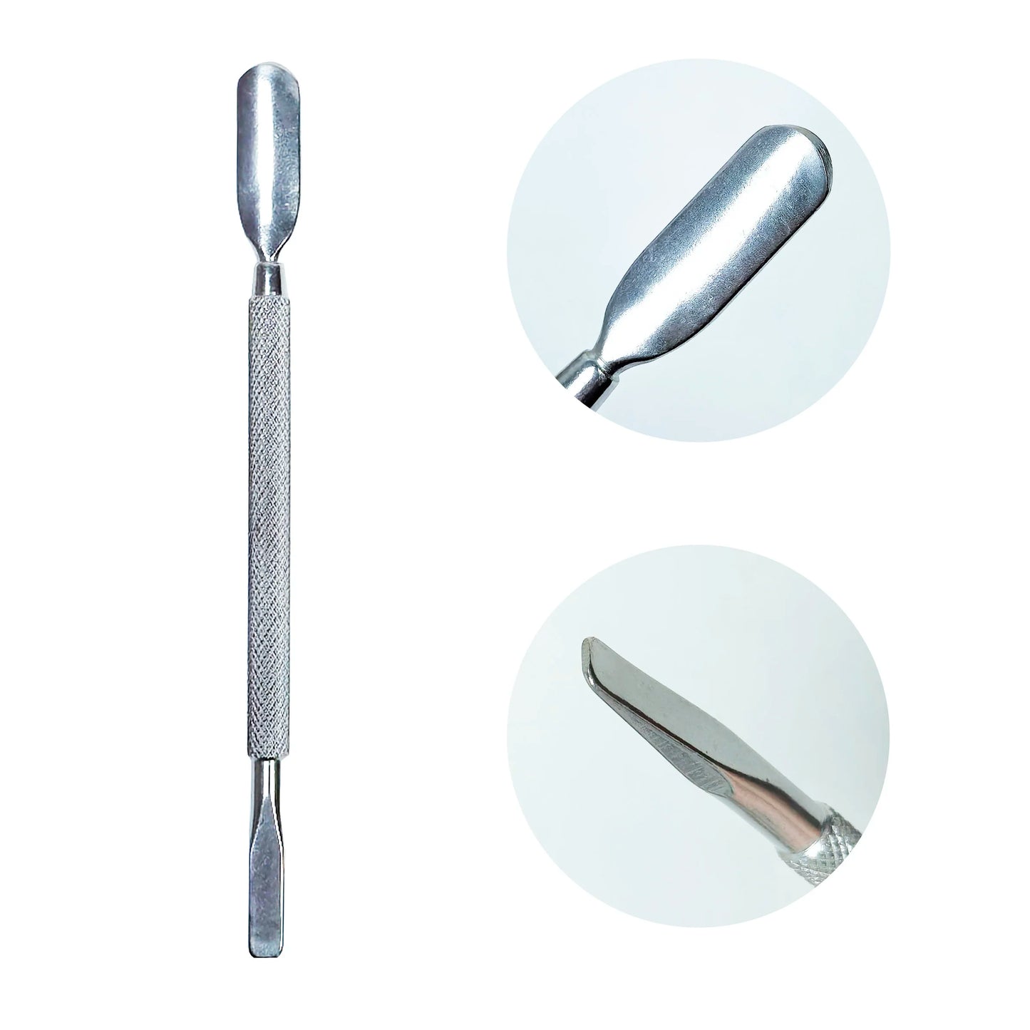 Stainless Steel Double-Ended Cuticle Pusher – Gel Nail Polish Remover & Dead Skin Scraper for Fingernail and Toenail Care