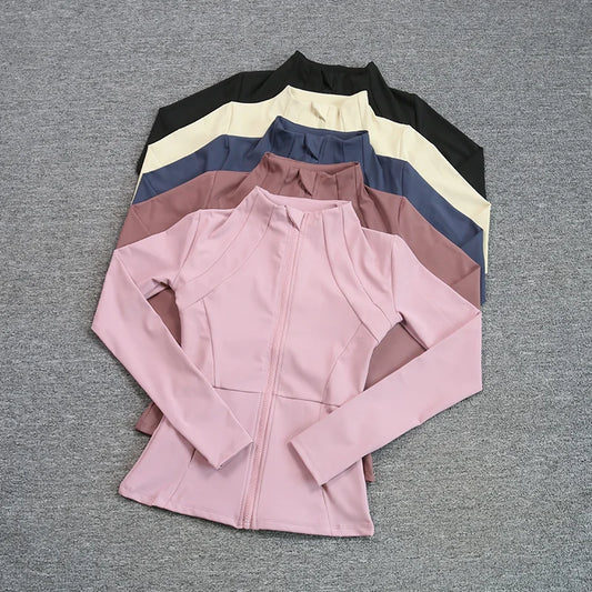 Women's Quick-Drying Sports Jacket – Breathable Zip-Up Yoga Running Fitness Top
