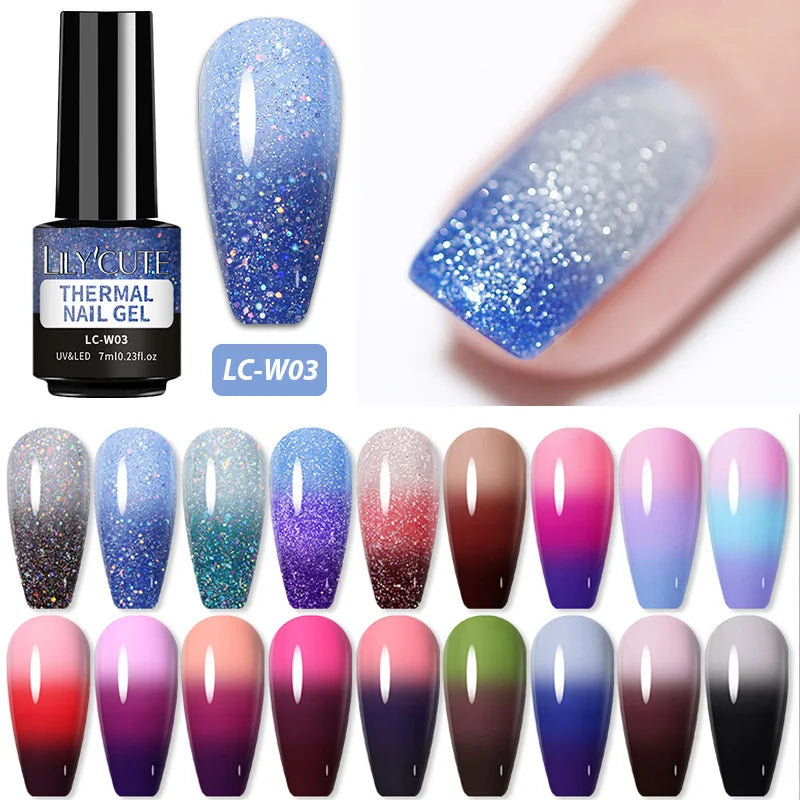 7ml Thermal Color-Changing Gel Nail Polish – Temperature Reactive Vernis with Matte & Bright Effect