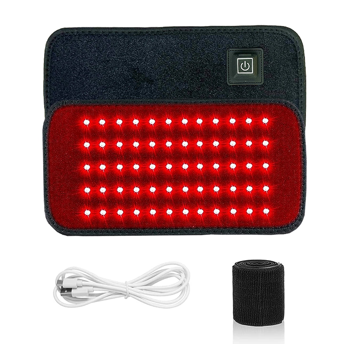 60-LED Red & Infrared Light Therapy Belt – 660nm & 850nm Slimming Heat Pad for Waist and Back, Fat Burning and Skin Lifting Wrap
