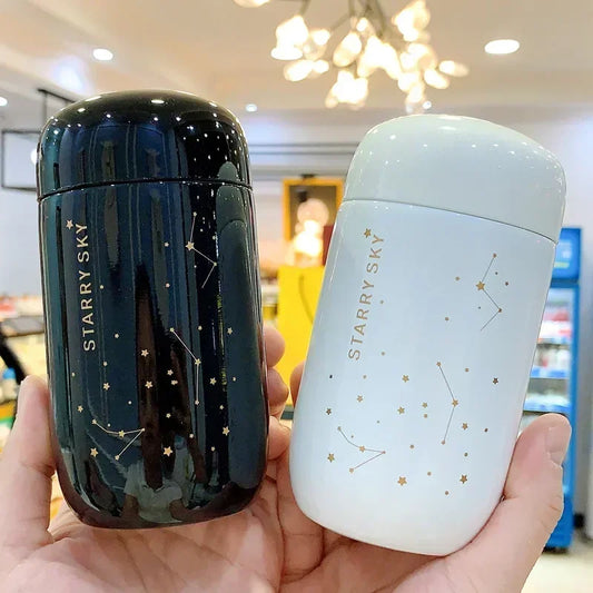 200ML Starry Sky Mini Thermos Bottle – Leakproof Stainless Steel Vacuum Flask Coffee Mug for Travel and Daily Use