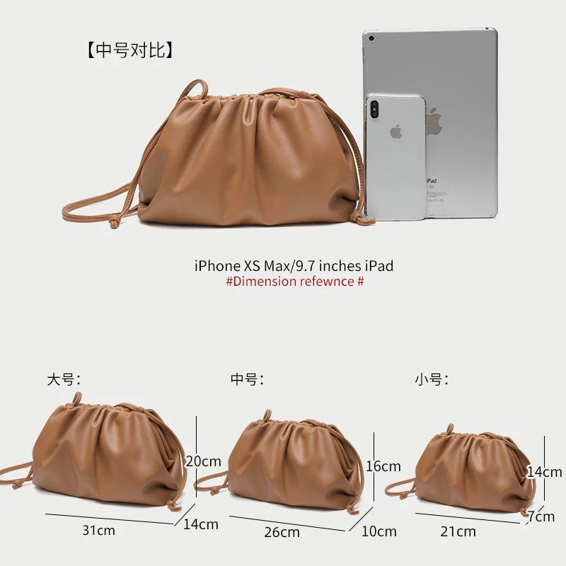 Soft PU Leather Hobo Bag – Women's Minimalist Shoulder & Crossbody Handbag with Hasp Closure