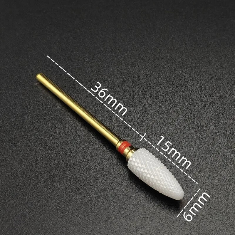 Ceramic Nail Drill Bit – 3/32" Carbide Milling Cutter for Electric Nail Drill, Manicure, Pedicure & Callus Care