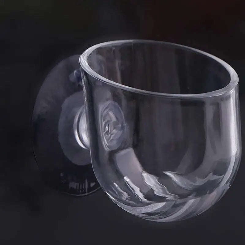 Acrylic Aquarium Plant Cup with Suction Holder – Transparent Hanging Pot for Aquatic Plants – Fish Tank Feeding and Decoration Tool
