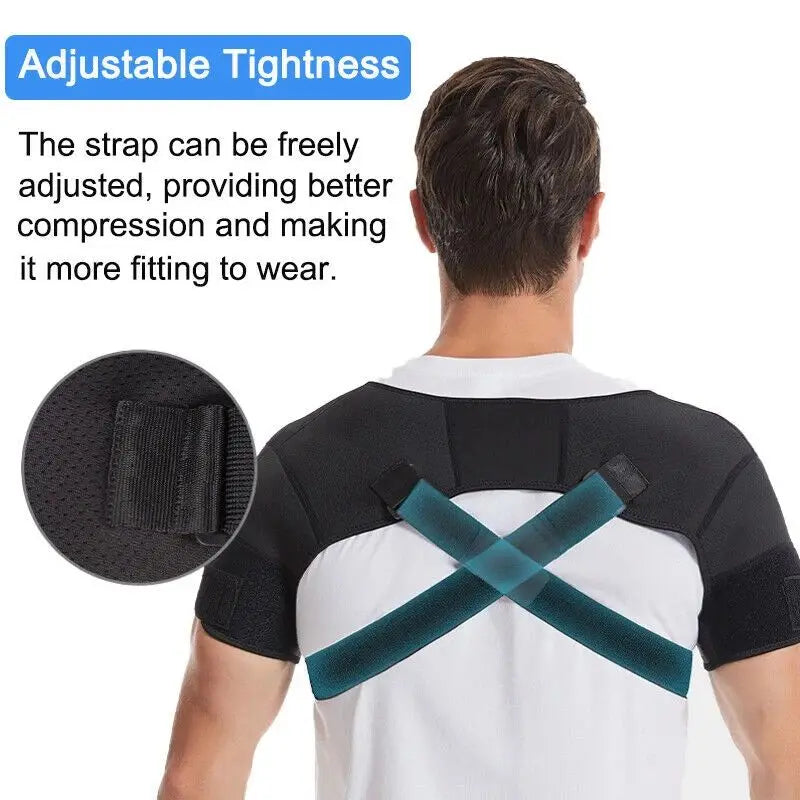 Adjustable Cross Compression Shoulder Brace – Double Bandage Support Strap for Shoulder Protection and Posture Correction