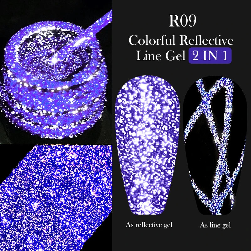 5ml Metallic Gold & Silver Liner Gel – Super Bright Mirror Nail Art Drawing Gel for French Tips & Design