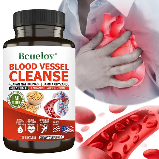 Vascular Cleanser with CoQ10 – Cardiovascular Health Supplement, Supports Healthy Blood Flow & Cholesterol, 120 Capsules