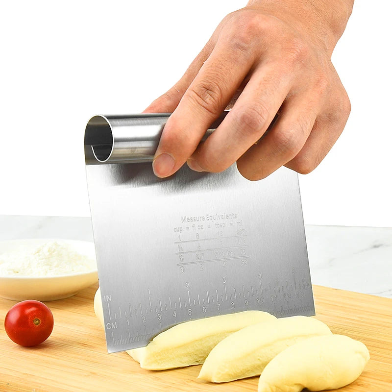 Stainless Steel Cake Scraper – 6"/8" Pastry Spatula for Dough, Buttercream, and Edge Smoothing