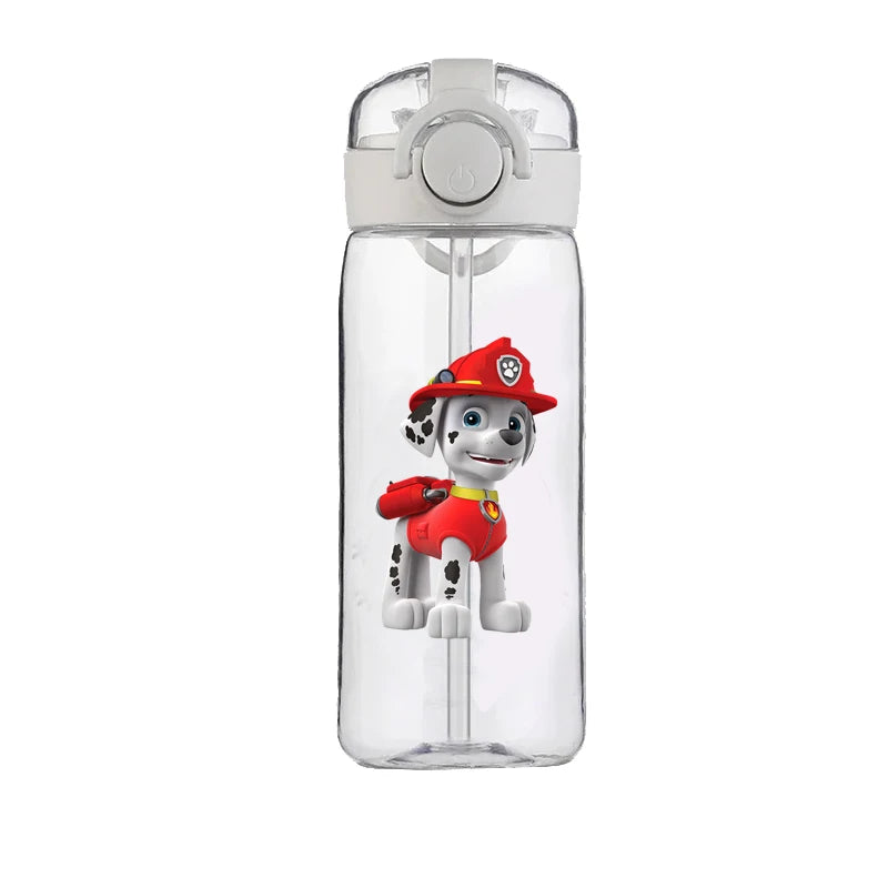 400ml PAW Patrol Chase Water Bottle – Leak-Proof Cartoon Plastic Cup with Straw for Kids, School, and Outdoor Sports Use