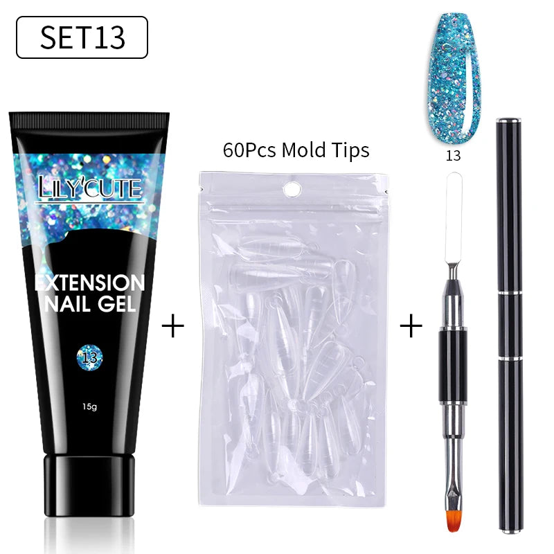 15ml Nail Extension Gel Kit – Soak Off UV Acrylic Gel in White, Clear & Pink for Home or Salon Nail Art